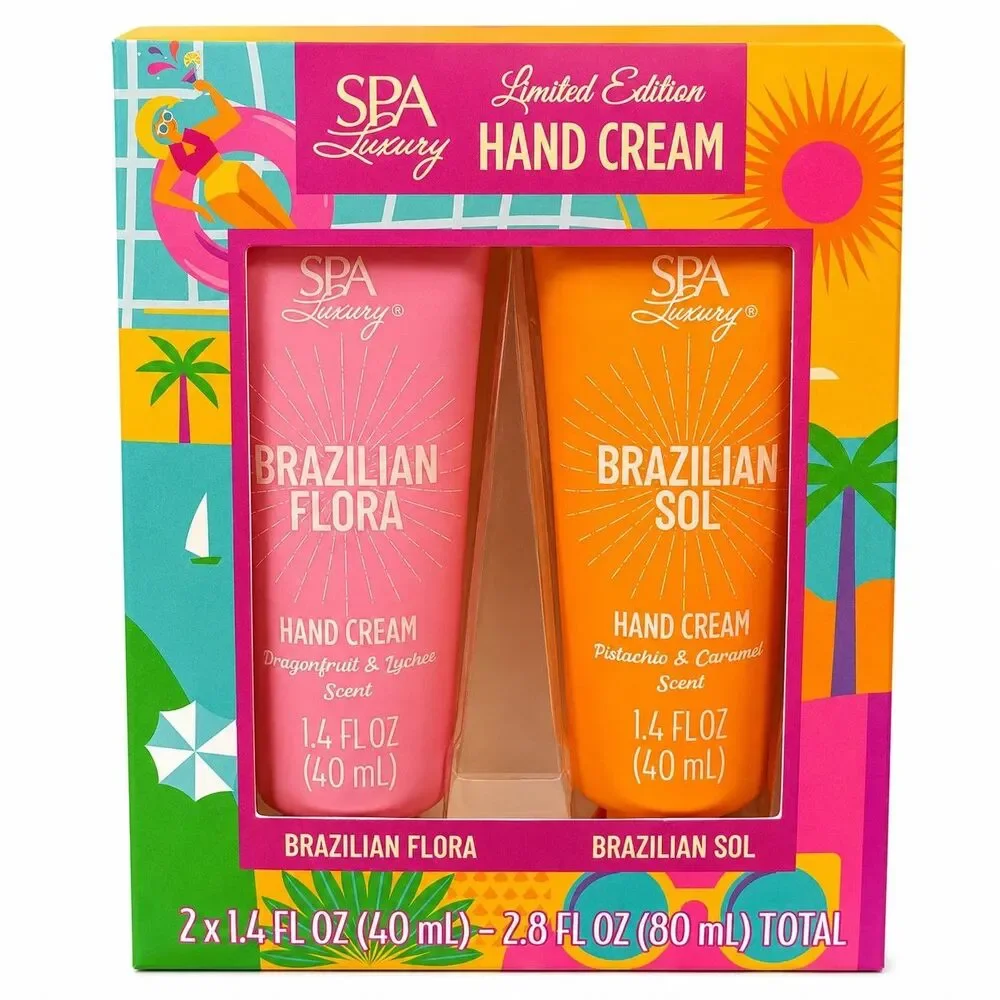 New! SPA Luxury Limited Edition Hand Cream Brazilian Flora & Brazilian Sol Set